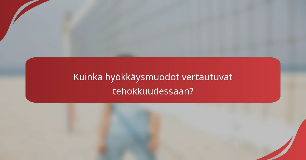 Kuinka hyökkäysmuodot vertautuvat tehokkuudessaan?